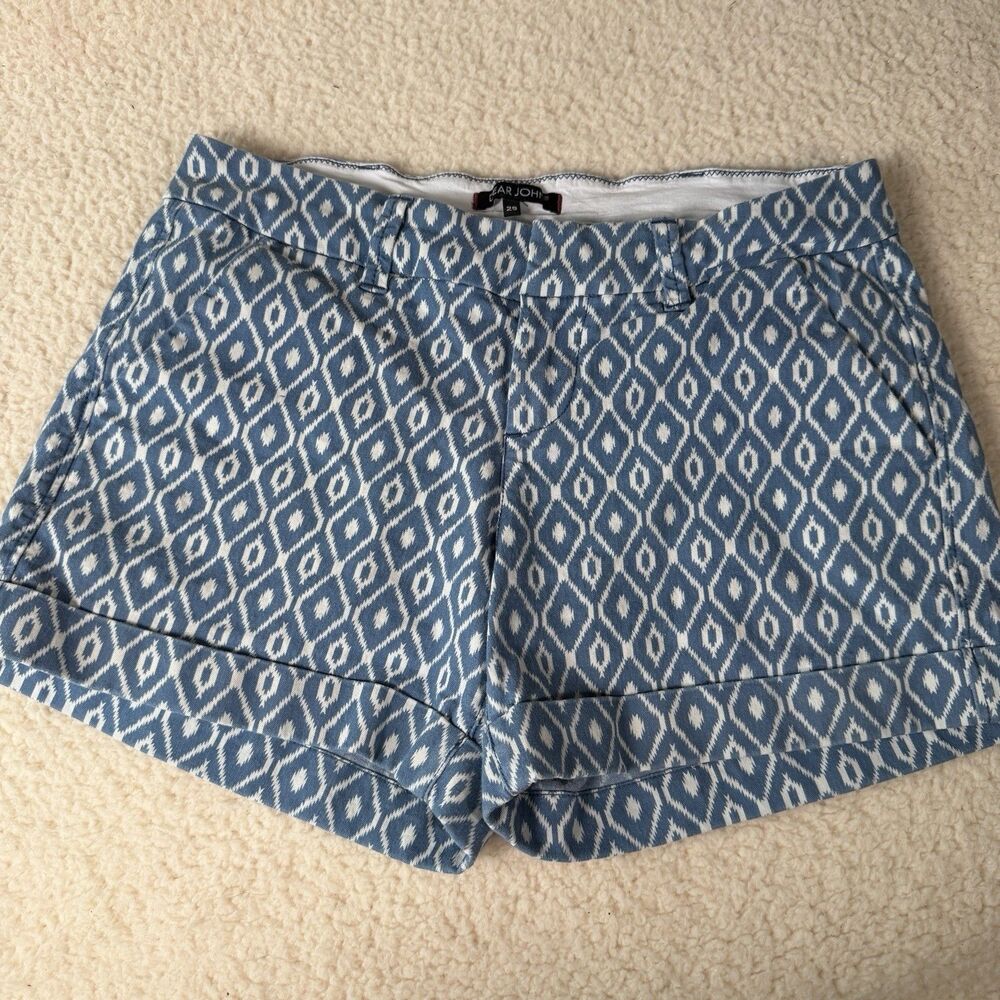 Dear John American Classic Women's Shorts Size 29 Cuffed Stone Blue & White